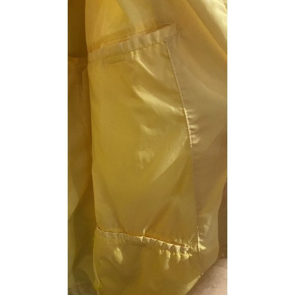 Tudor Court Yellow Windbreaker Rain Jacket Pockets Button Front Removable Hood - Picture 7 of 9